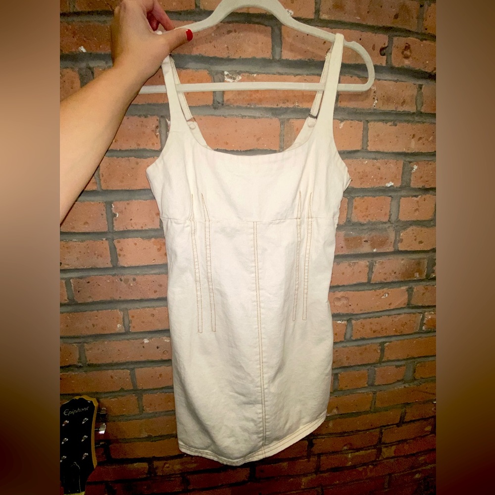 BDG by Urban Outfitters Cream Denim Mini-Dress